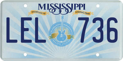 MS license plate LEL736