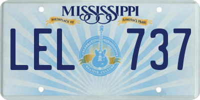 MS license plate LEL737