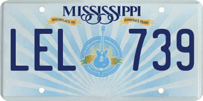 MS license plate LEL739