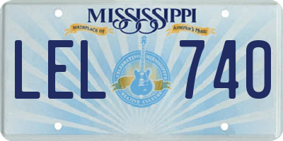 MS license plate LEL740