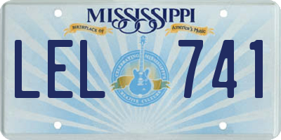 MS license plate LEL741