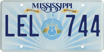 MS license plate LEL744
