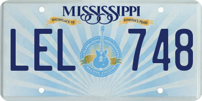 MS license plate LEL748