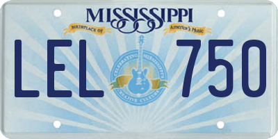MS license plate LEL750