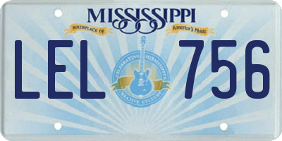 MS license plate LEL756