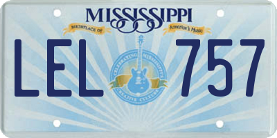 MS license plate LEL757