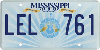 MS license plate LEL761