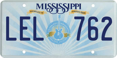 MS license plate LEL762