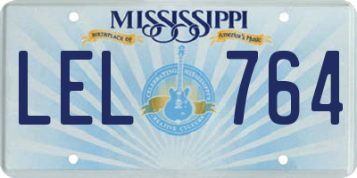MS license plate LEL764