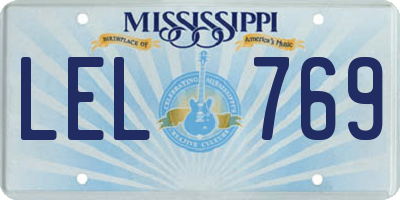 MS license plate LEL769