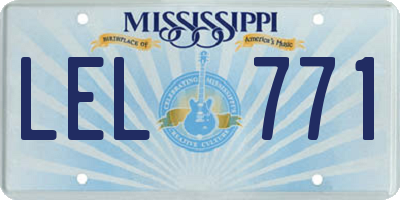 MS license plate LEL771