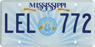 MS license plate LEL772