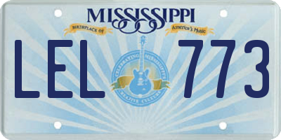 MS license plate LEL773