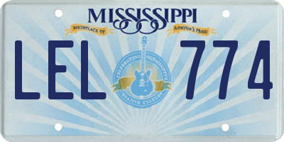MS license plate LEL774