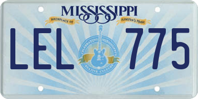 MS license plate LEL775