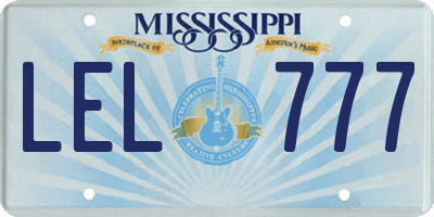 MS license plate LEL777