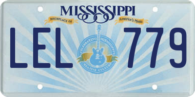 MS license plate LEL779