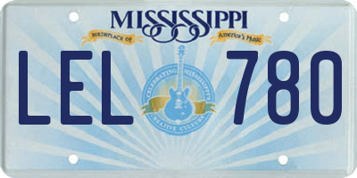 MS license plate LEL780