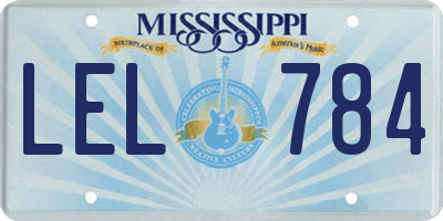 MS license plate LEL784