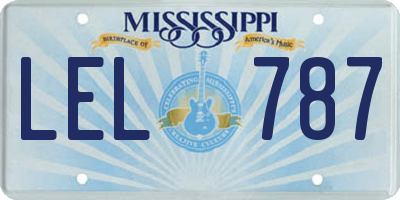 MS license plate LEL787