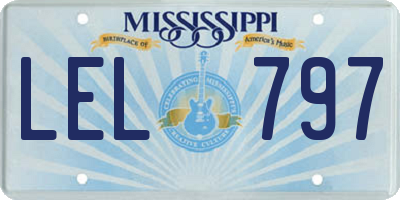 MS license plate LEL797
