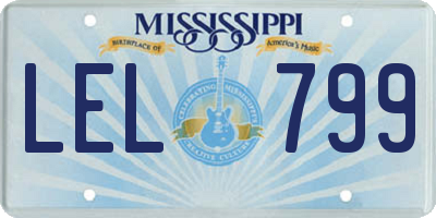 MS license plate LEL799