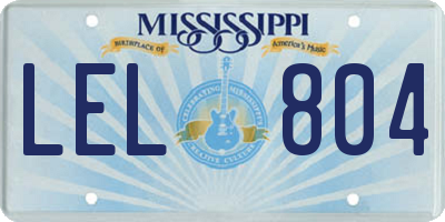 MS license plate LEL804
