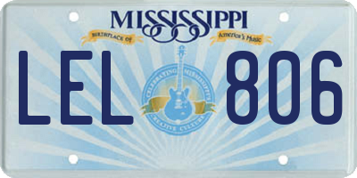MS license plate LEL806