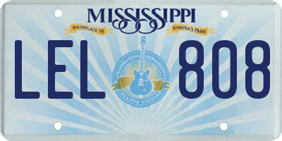 MS license plate LEL808