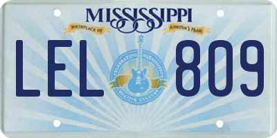 MS license plate LEL809