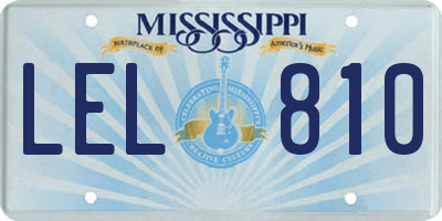 MS license plate LEL810