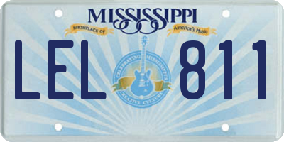 MS license plate LEL811