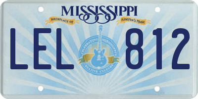 MS license plate LEL812