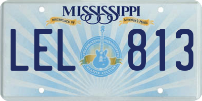MS license plate LEL813