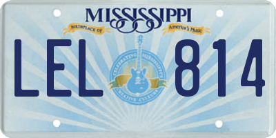 MS license plate LEL814