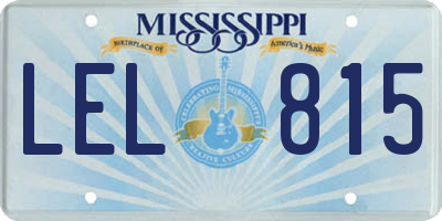 MS license plate LEL815