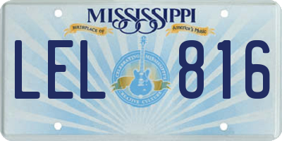 MS license plate LEL816