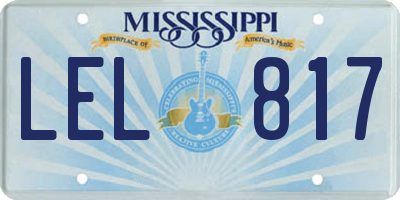 MS license plate LEL817