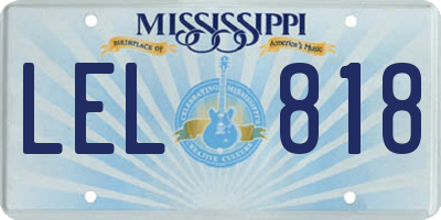 MS license plate LEL818