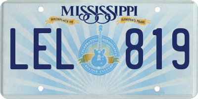 MS license plate LEL819