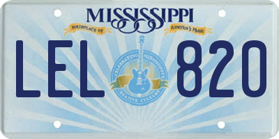 MS license plate LEL820