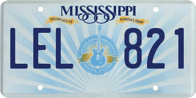 MS license plate LEL821
