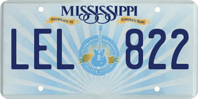 MS license plate LEL822