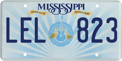 MS license plate LEL823