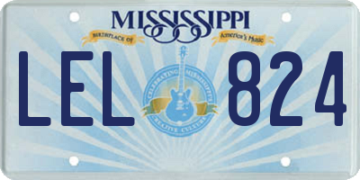 MS license plate LEL824