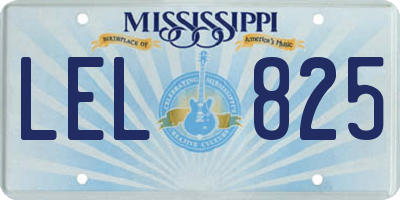 MS license plate LEL825
