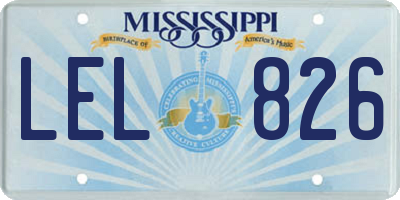 MS license plate LEL826