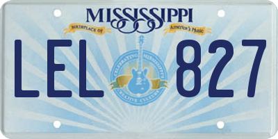 MS license plate LEL827