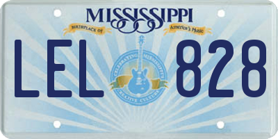 MS license plate LEL828