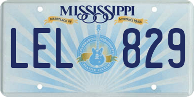 MS license plate LEL829